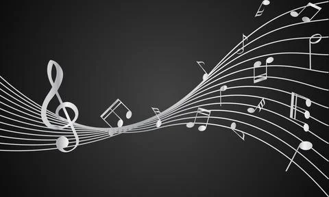 Grey note music abstract background Stockillustratie