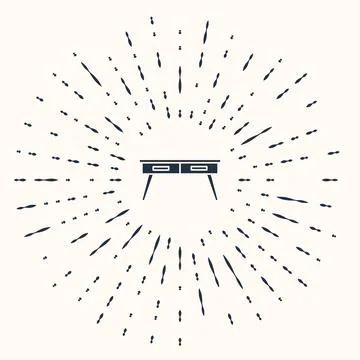 Grey Office desk icon isolated on beige background. Abstract circle random do Stock Illustration