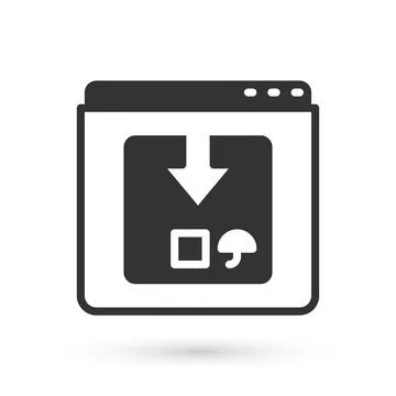 Grey Online app delivery tracking icon isolated on white background. Parcel Stock Illustration