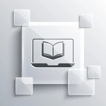 Grey Online class icon isolated on grey background. Online education concept イラスト素材