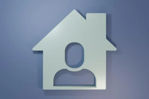 Grey Online working icon isolated on purple-blue background. Freelancer man.. Stock Illustration