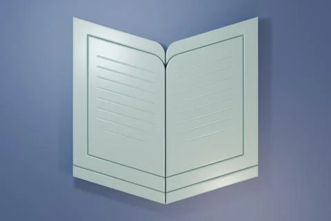 Grey Open book icon isolated on purple-blue background. Minimalism concept... Stock Illustration