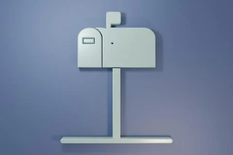Grey Open mail box icon isolated on purple-blue background. Mailbox icon. M.. Stock Photos