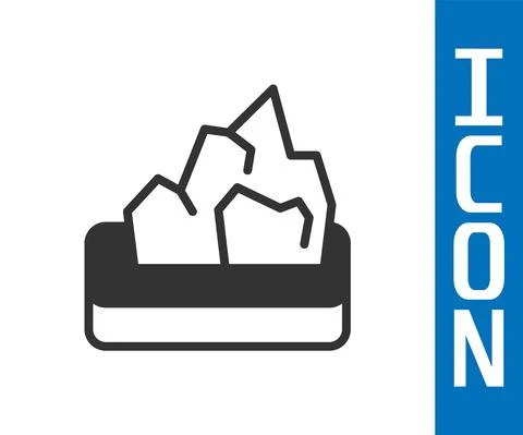 Grey Ore mining icon isolated on white background. Vector Stock Illustration
