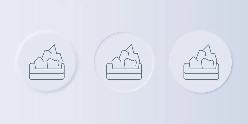 Grey Ore mining icon isolated on grey background. Set icons in square butto.. Stock Illustration