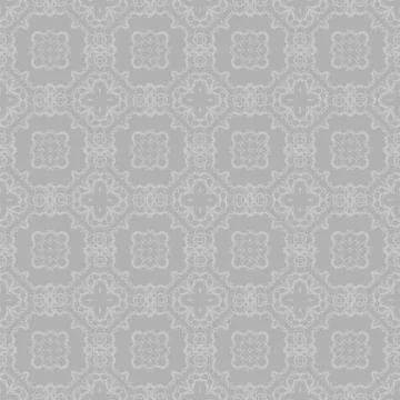 Grey Ornamental Seamless Line Pattern 스톡 일러스트