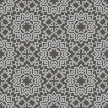 Grey Ornamental Seamless Line Pattern Illustrazione stock