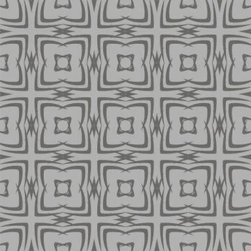 Grey Ornamental Seamless Line Pattern Stock Illustration