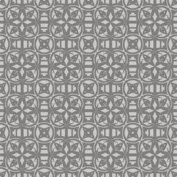 Grey Ornamental Seamless Line Pattern Illustrazione stock