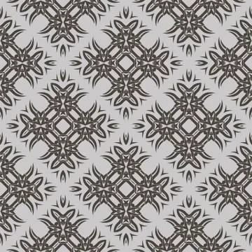 Grey Ornamental Seamless Line Pattern Illustrazione stock