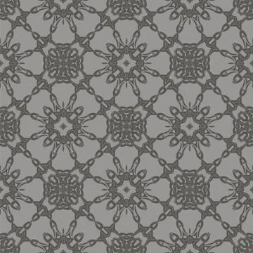 Grey Ornamental Seamless Line Pattern イラスト素材
