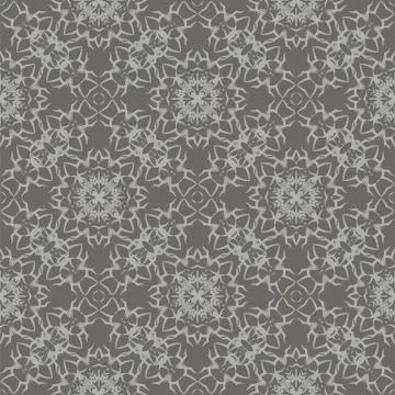 Grey Ornamental Seamless Line Pattern Stock Illustration