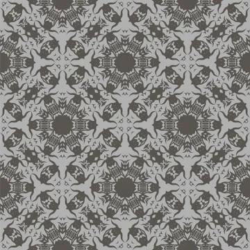 Grey Ornamental Seamless Line Pattern Illustrazione stock