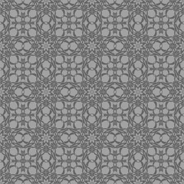 Grey Ornamental Seamless Line Pattern イラスト素材