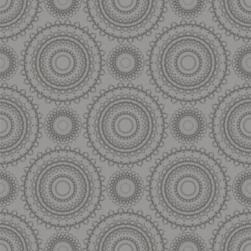 Grey Ornamental Seamless Line Pattern Illustrazione stock