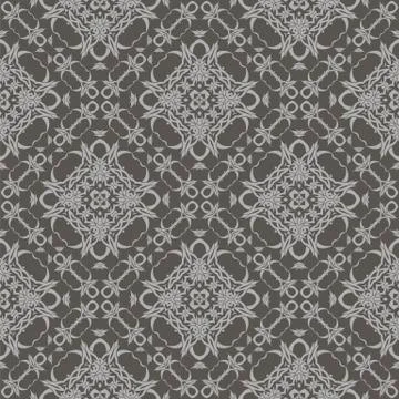 Grey Ornamental Seamless Line Pattern Illustrazione stock
