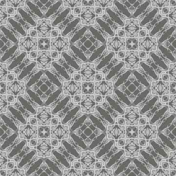 Grey Ornamental Seamless Line Pattern Illustrazione stock