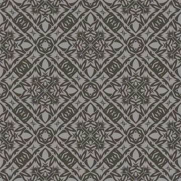 Grey Ornamental Seamless Line Pattern Illustrazione stock