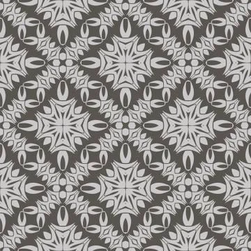 Grey Ornamental Seamless Line Pattern 스톡 일러스트