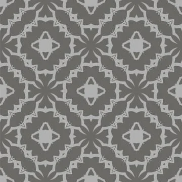 Grey Ornamental Seamless Line Pattern イラスト素材