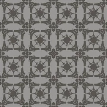 Grey Ornamental Seamless Line Pattern Illustrazione stock