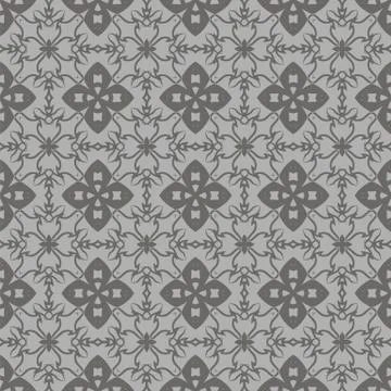 Grey Ornamental Seamless Line Pattern Stock Illustration