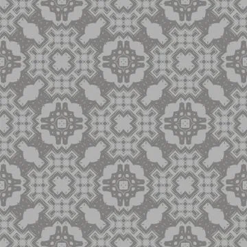 Grey Ornamental Seamless Line Pattern 스톡 일러스트