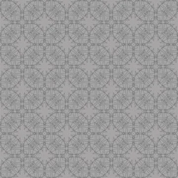 Grey Ornamental Seamless Line Pattern イラスト素材