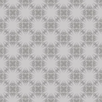 Grey Ornamental Seamless Line Pattern Illustrazione stock