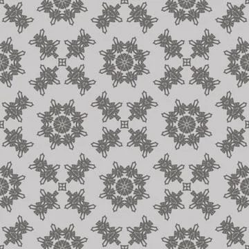 Grey Ornamental Seamless Line Pattern Illustrazione stock