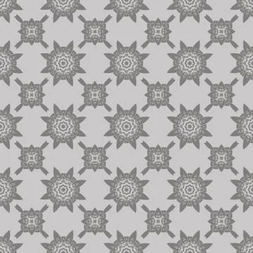 Grey Ornamental Seamless Line Pattern 스톡 일러스트