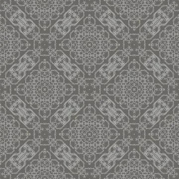 Grey Ornamental Seamless Line Pattern Illustrazione stock