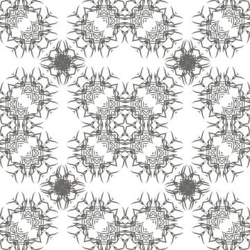 Grey Ornamental Seamless Line Pattern Illustrazione stock