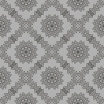 Grey Ornamental Seamless Line Pattern Stockillustratie