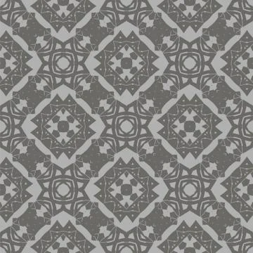 Grey Ornamental Seamless Line Pattern Illustrazione stock
