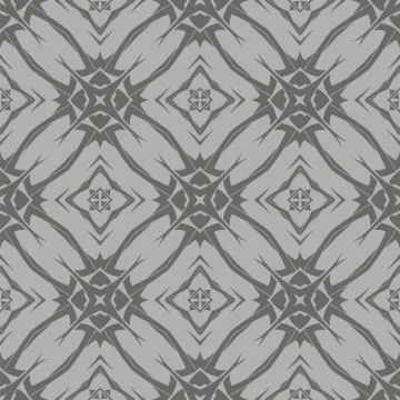 Grey Ornamental Seamless Line Pattern イラスト素材