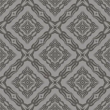 Grey Ornamental Seamless Line Pattern 스톡 일러스트