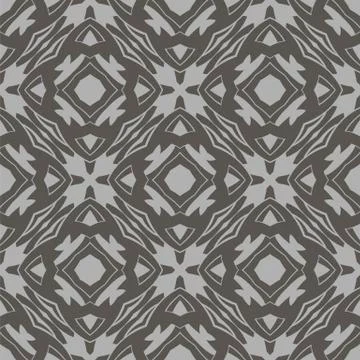 Grey Ornamental Seamless Line Pattern 스톡 일러스트