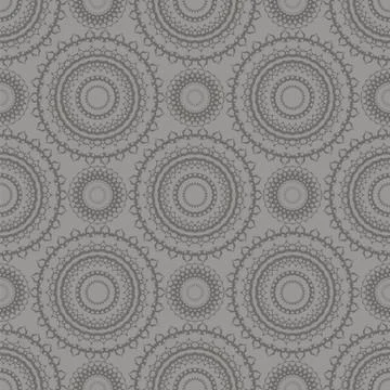 Grey Ornamental Seamless Line Pattern Illustrazione stock