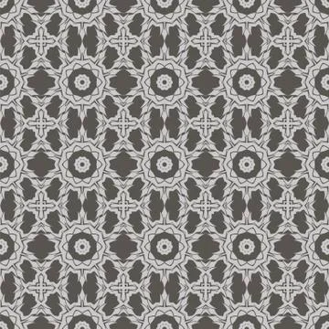 Grey Ornamental Seamless Line Pattern Illustrazione stock