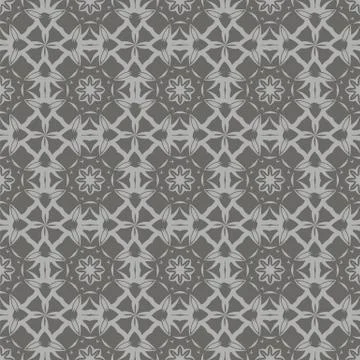 Grey Ornamental Seamless Line Pattern Stock Illustration