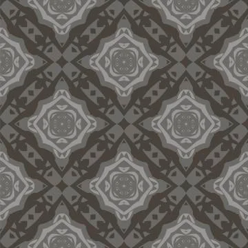 Grey Ornamental Seamless Line Pattern Illustrazione stock
