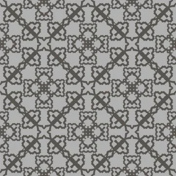 Grey Ornamental Seamless Line Pattern Stock Illustration