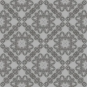 Grey Ornamental Seamless Line Pattern 스톡 일러스트