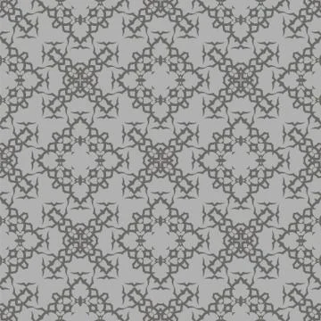 Grey Ornamental Seamless Line Pattern Illustrazione stock