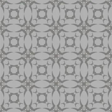 Grey Ornamental Seamless Line Pattern Stock Illustration