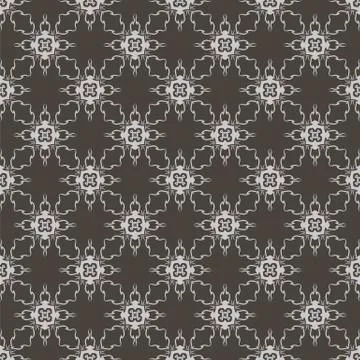 Grey Ornamental Seamless Line Pattern Stockillustratie