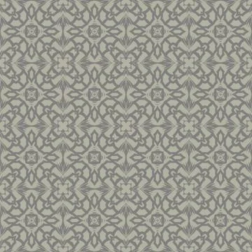 Grey Ornamental Seamless Line Pattern Stock Illustration