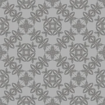 Grey Ornamental Seamless Line Pattern Illustrazione stock