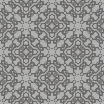 Grey Ornamental Seamless Line Pattern イラスト素材